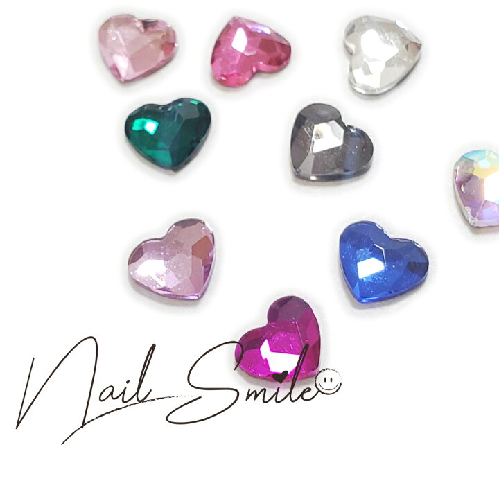 楽天市場 ハートストーン 平ガラスストーン ネイルパーツ ネイルアート ハートパーツ ハンドメイド ネイルスマイル