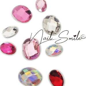 ネイルパーツ ネイルグッズ ネイル用品 ネイル ネイルアート オーバルガラスストーン 平ストーン 楕円型 ハンドメイド アクセサリー フラットストーン オーバル 透明 クリスタル オーロラ