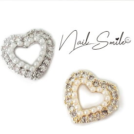 ネイルパーツ ネイルグッズ ネイル用品 ネイル ネイルアート【ジルコニア】中抜きパールハート ジェルネイル セルフネイル パーツ ジルコニア ハート 人気 おすすめ 可愛い かわいい