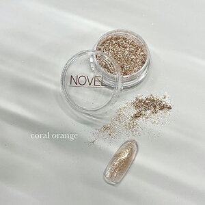 NOVEL Glass shary glitter coral orange