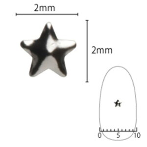 ネイルパーツ スター 星 SHAREYDVA シャレドワ スタッズ タイニースター 2mm ブラックシルバー 50P