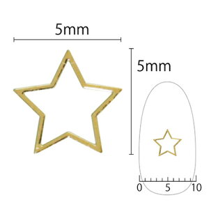 ネイルパーツ スター 星 SHAREYDVA シャレドワ ソフト スター 5mm ゴールド 細