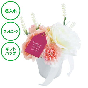 名入れ CT触媒 カーネーション L ホワイト ポット 送料無料 造花 空気 きれい ラッピング ギフトバッグ プレゼント クリスマス ホワイトデー 開店祝い 出産祝い 彼女 誕生日 母の日 敬老の日