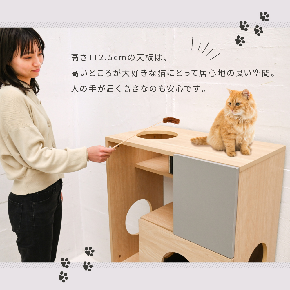 楽天市場】猫 トイレ収納 キャットウォーク 棚 ペット用品 収納 ねこ