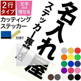 【2行タイプ　たて書き】【スキージー付き】 名前ステッカー カッティングステッカー シール デカール 切り文字 作成 オーダーメイド 漢字 ひらがな カタカナ アルファベット 数字 英字 車 自転車 バイク ポスト 看板 店舗 会社 名前 表札 屋外 防水 耐候 黒 白