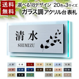 【〜12:00注文で当日発送】 表札 ガラス風アクリル 台付 横長 両面テープ付き 貼るだけ シール プレート マンション 戸建 玄関 看板 刻印 おしゃれ シンプル 会社 二世帯 屋外 人気 ステンレス調 木目 宅配ボックス ドア 門柱 屋外 高級感 ヨコ書き 横