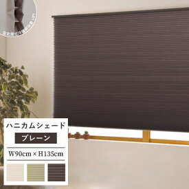 プリーツスクリーン ハニカムシェード カーテンレール 和室 小窓 採光 彩 無地タイプ 規格品 (幅90×高さ135cm) フルネス