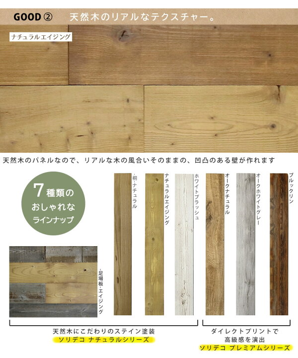 楽天市場】SOLIDECO 壁に貼れる天然木パネル 40枚組（約6m2）【送料 
