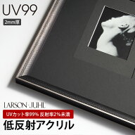 ラーソンジュール 低反射アクリル板 UV99（2mm厚）八つ切（303×242mm）用 UVカット率99％/透明アクリル