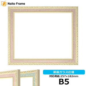 デッサン額縁 5663/ピンク B5サイズ(257×182mm)専用 前面ガラス仕様 ポスターフレーム