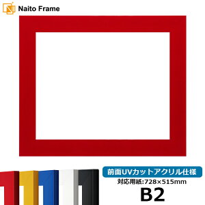 デッサン額縁 5906 B2サイズ(728×515mm) レッド/イエロー/ブルー/ホワイト/ブラック 前面UVカットアクリル仕様 大額