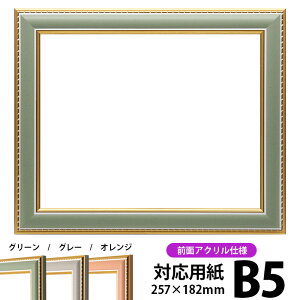 デッサン額縁 9614/グリーン B5サイズ(257×182mm)専用 前面UVカットアクリル仕様 ポスターフレーム