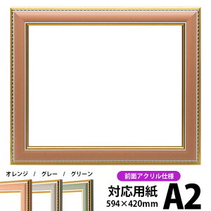 デッサン額縁 9614/オレンジ A2サイズ(594×420mm)専用 前面UVカットアクリル仕様 ポスターフレーム