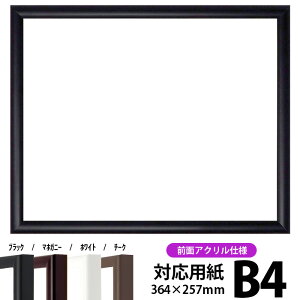 【キズ有り品】デッサン額縁 J型/黒 B4サイズ(364×257mm) 前面UVカットアクリル仕様 ポスターフレーム
