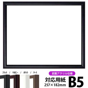 【キズ有り品】デッサン額縁 J型/黒 B5サイズ(257×182mm) 前面UVカットアクリル仕様 ポスターフレーム