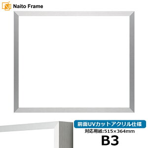デッサン額縁 NS003/シルバー(09-SA117) B3サイズ(515×364mm) 前面UVカットアクリル仕様 ラーソン・ジュール アルミ製