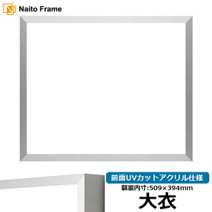 デッサン額縁 NS003/シルバー(09-SA117) 大衣サイズ(509×394mm) 前面UVカットアクリル仕様 ラーソン・ジュール アルミ製