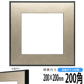 正方形 額縁 シルバニスト 200角 （200×200mm) シルバー 前面ガラス仕様 ハンカチ額 スカーフ 20角 20cm角 フレーム