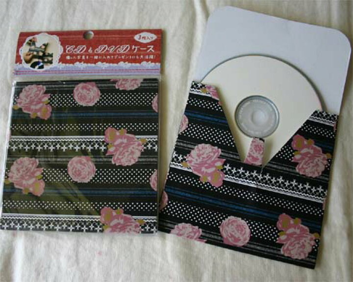 楽天市場 メール便ｏｋ 人気 可愛いcdケース 紙製 3枚入り Cd Dvd対応 写真も一緒に入ります ラッピングケース マチューローズ バラ模様 ナージャ 雑貨とスイーツ