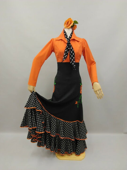 楽天市場】フラメンコ衣装 ハイウエスト スカート ファルダ 刺繍 バラ  