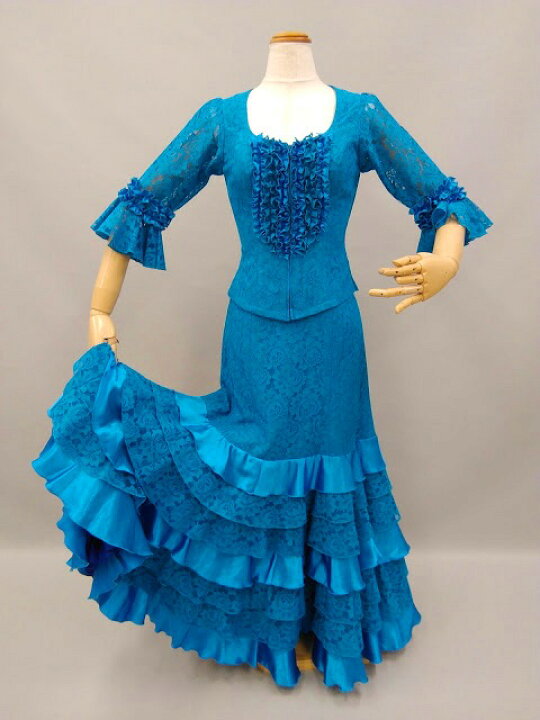 楽天市場】フラメンコ衣装 ツーピース 全9色 無地レース ブラウス ｜シャツ 