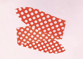 水玉ボウタイ（オレンジ／白）フラメンコシージョパニュエロ　スカーフ水玉水玉ボータイ　大きめ水玉のボータイフラメンコ衣装　ナジャハウス