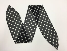 黒／白水玉ボウタイフラメンコシージョパニュエロ　スカーフ水玉小さい水玉ボータイフラメンコ衣装　ナジャハウス