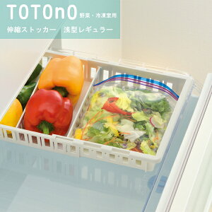 totono(トトノ) 野菜・冷凍室用 伸縮ストッカー 浅型レギュラー
