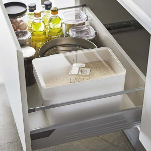 tower 密閉シンク下米びつ タワー 5kg ホワイト(計量カップ付き)