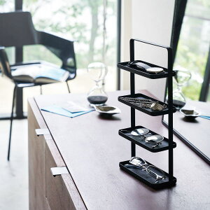 tower メガネ&アクセサリートレー 4段 タワー ブラック