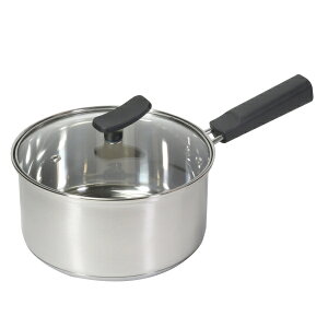 チーノ ステンレス製ガラス蓋付き片手鍋18cm HB-6572