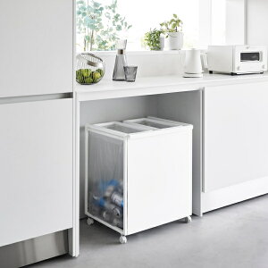 tower 組立式 目隠し分別ダストワゴン タワー 45L 2分別 ホワイト