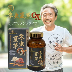冬虫夏草GX(サプリメント) 約30日分 国内製造 ビタミンB群 葉酸 霊芝 ハナビラタケ 栄養補給 免疫力強化 疲労回復 健康維持 健康長寿サポート 体調管理 冬虫夏草エキス 健康食品通販 サプ