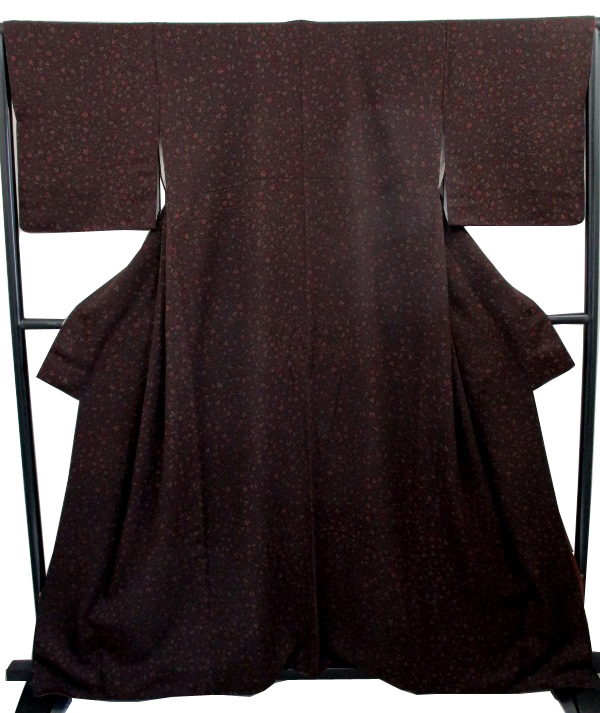 中古美品 新版 初売り 女袷 小紋 幅広サイズ 着物 正絹