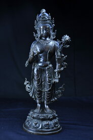 観音菩薩　銅造彫金仕上げ一点もの