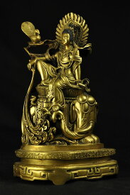 普賢菩薩 銅造 鍍金彫金仕上げ 一点もの