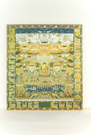 仏画色紙 観経曼陀羅（極楽浄土図、当麻曼陀羅）