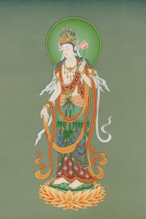 楽天市場】肉筆仏画 観音菩薩 : 仏像仏画チベット美術卸の天竺堂