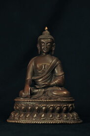 釈迦如来　銅造彫金仕上げ