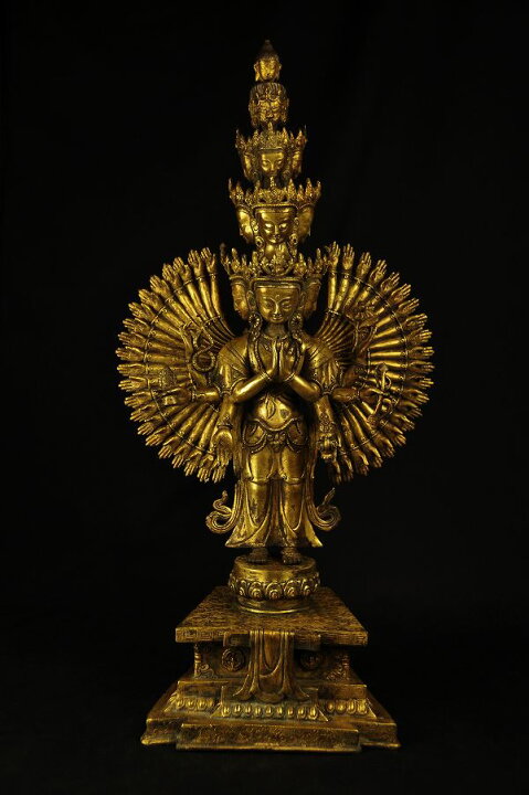 楽天市場】千手観音 銅造鍍金彫金仕上げ : 仏像仏画チベット美術卸の天竺堂