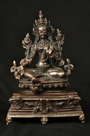 観音菩薩 銅造彫金仕上げ