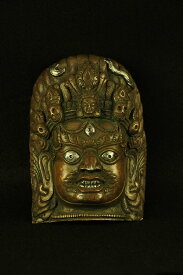 バイラヴァ面 銅製銀象嵌