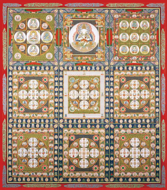 楽天市場】高級肉筆仏画 金剛界曼荼羅 一点もの : 仏像仏画チベット 