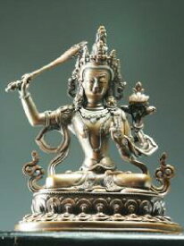 文殊菩薩　銅造彫金仕上げ　一点もの