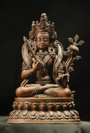 文殊菩薩　銅造 彫金仕上げ 一点もの