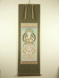 仏画掛け軸 普賢菩薩 肉筆画 一点もの