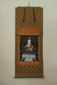 仏画掛け軸 普賢菩薩 肉筆画 一点もの