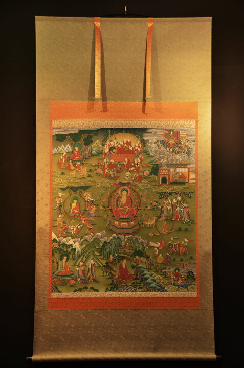 楽天市場】釈迦の生涯 仏画掛け軸（全紙幅） : 仏像仏画チベット美術卸 