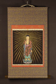 阿弥陀如来 模表装仕立て 仏画掛け軸（模軸）太幅