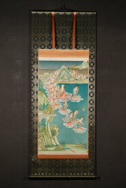阿弥陀来迎図（早来迎） 仏画掛け軸（尺五サイズ）